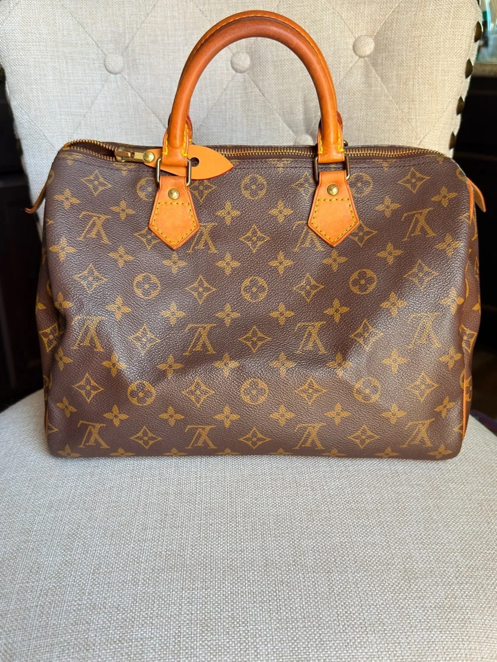 Louis Vuitton Speedy 30 Monogram Canvas Satchel Bag Vintage VI0920 France